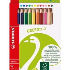 Crayon de couleur large STABILO GREENtrio de 12 crayons