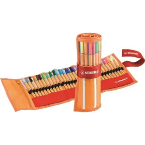 STABILO Rollerset rayé Orange et Blanc de 30 Stylos